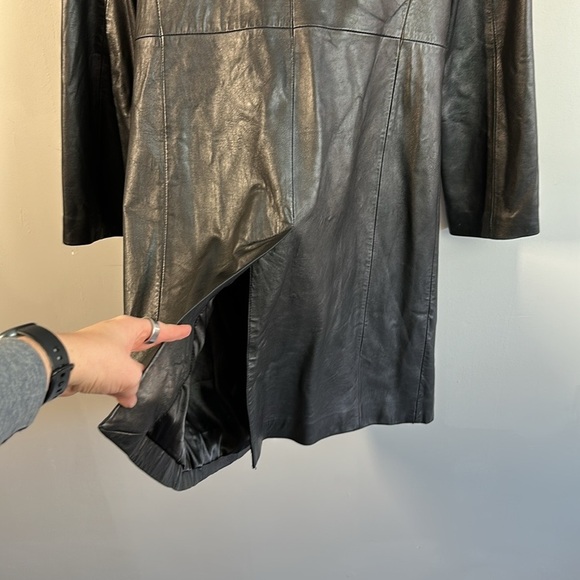 J. Percy Buttery Soft Black Leather Long Coat Size S - Picture 15 of 15